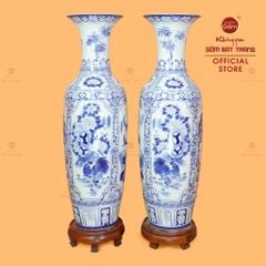 Lộc Bình Men Lam Tứ Quý